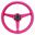NRG Innovations RST-071-PK - 3-Spoke All Aluminum Anadized Pink Steering Wheel with Heritage Solid Spokes